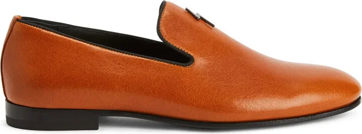 Logo-Plaque Leather Loafers