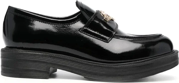 Logo-Plaque Leather Loafers