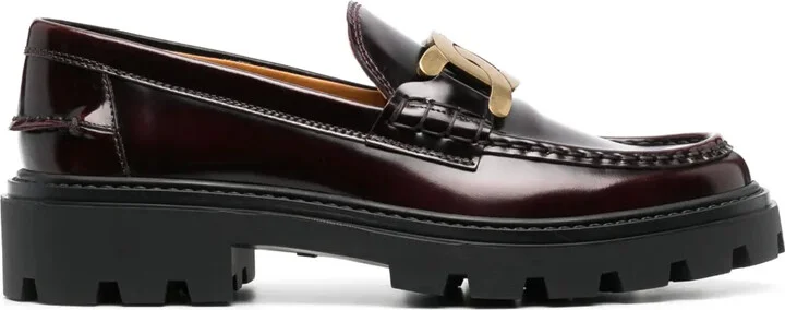 Logo-Plaque Leather Loafers
