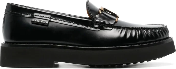 Logo-Plaque Leather Loafers