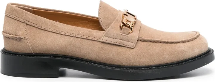 Logo-Plaque Leather Loafers