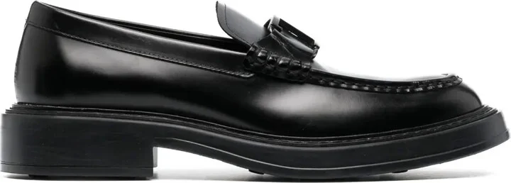 Logo-Plaque Leather Loafers