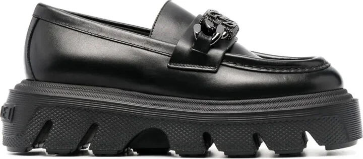 Logo-Plaque Leather Loafers