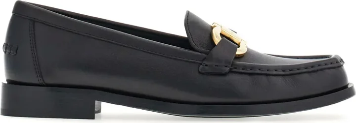 Logo-Plaque Leather Loafers