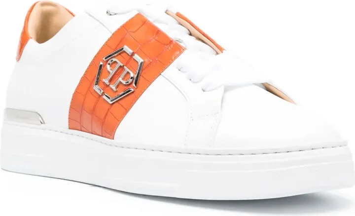 Logo-Plaque Leather Low-Top Sneakers - Image 2
