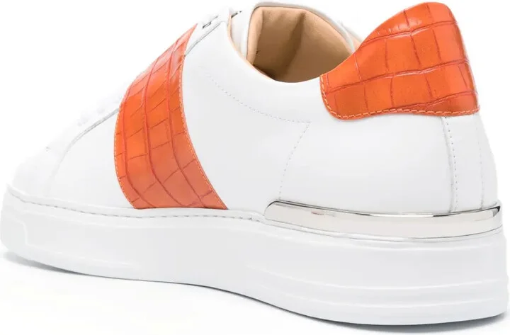 Logo-Plaque Leather Low-Top Sneakers - Image 3