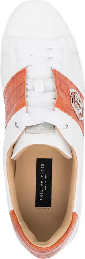 Logo-Plaque Leather Low-Top Sneakers - Image 4