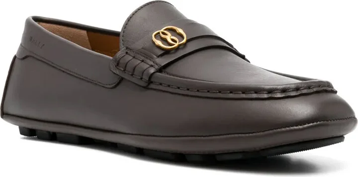 Logo-Plaque Leather Moccasins - Image 2