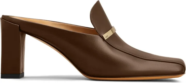 Logo-Plaque Leather Mules