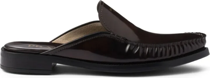Logo-Plaque Leather Mules