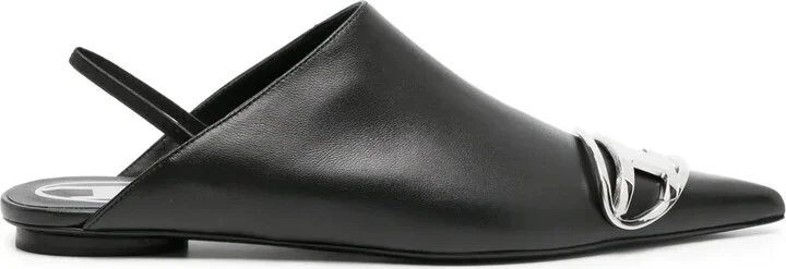Logo-Plaque Leather Pumps