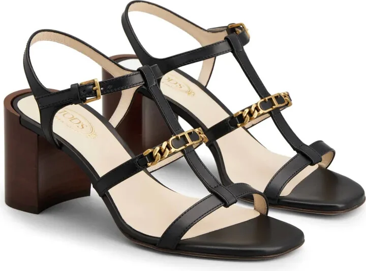 Logo-Plaque Leather Sandals - Image 2