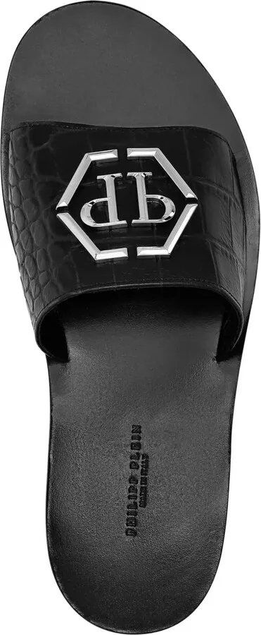 Logo-Plaque Leather Sandals - Image 4