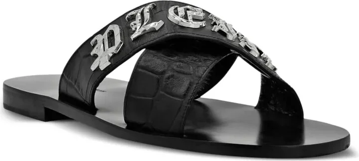 Logo-Plaque Leather Sandals - Image 2