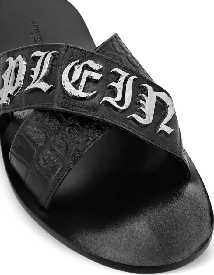 Logo-Plaque Leather Sandals - Image 3