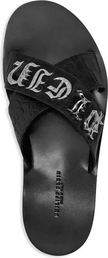Logo-Plaque Leather Sandals - Image 4