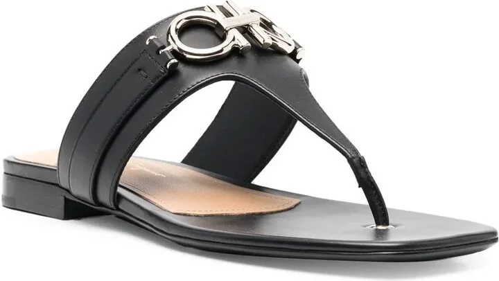 Logo-Plaque Leather Sandals - Image 2