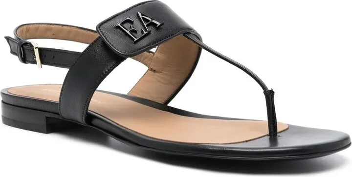 Logo-Plaque Leather Sandals - Image 2