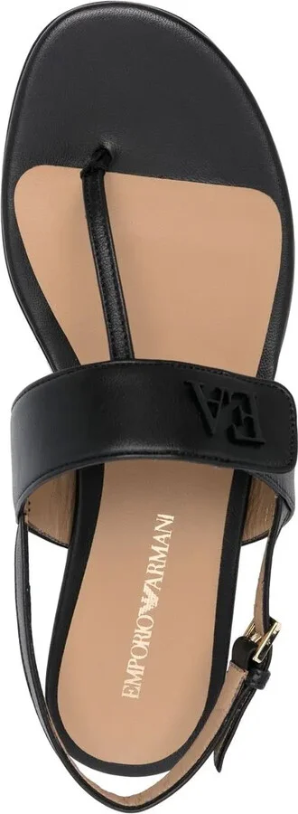 Logo-Plaque Leather Sandals - Image 4