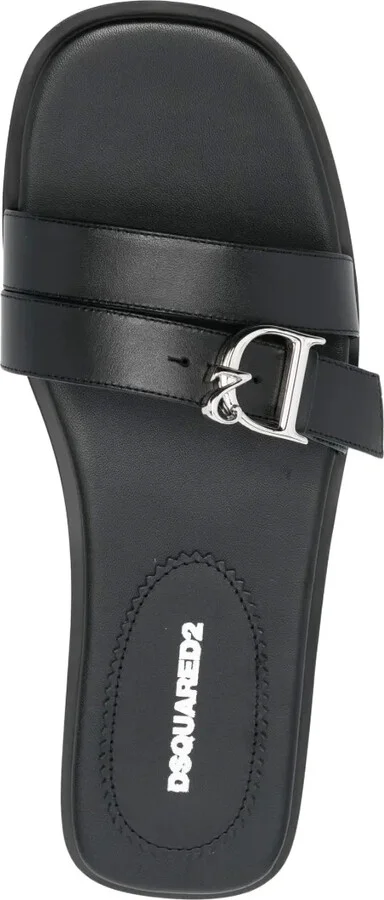 Logo-Plaque Leather Sandals - Image 4