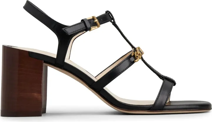 Logo-Plaque Leather Sandals