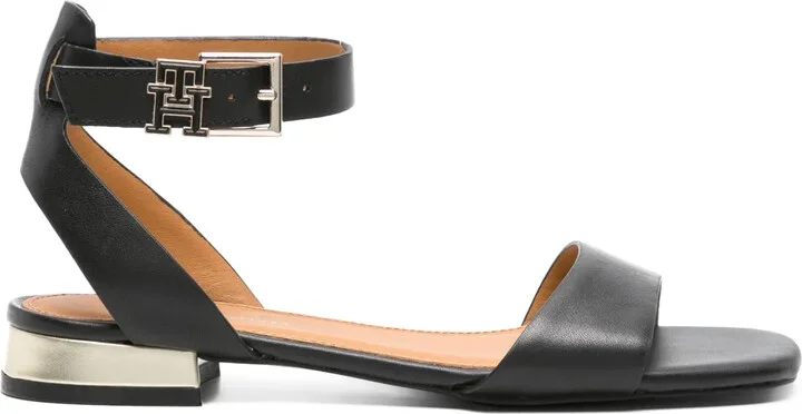 Logo-Plaque Leather Sandals
