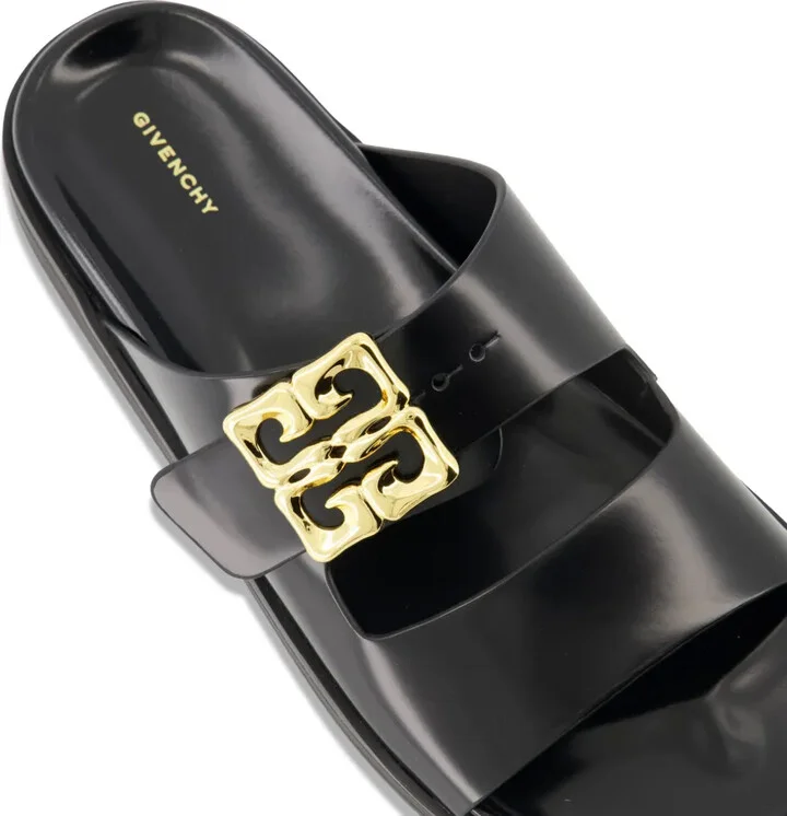 Logo-Plaque Leather Slides - Image 5