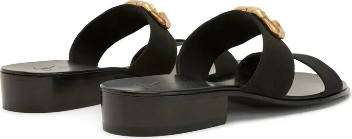 Logo-Plaque Leather Slides - Image 3