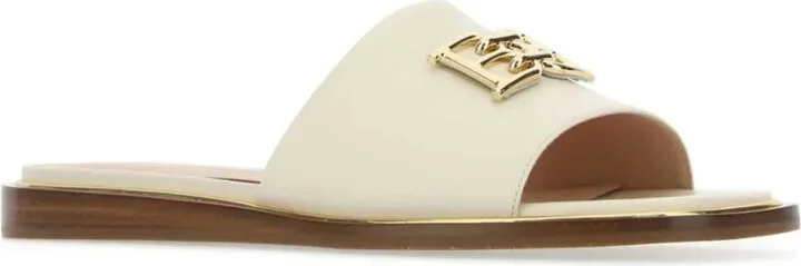 Logo-Plaque Leather Slippers - Image 2