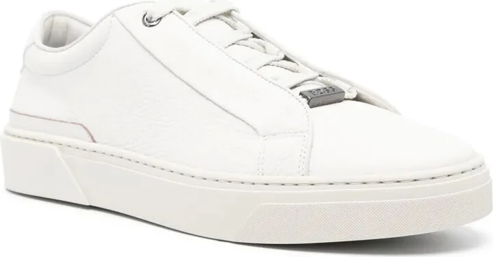 Logo-Plaque Leather Sneakers - Image 2