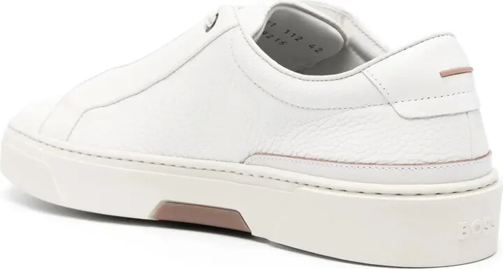 Logo-Plaque Leather Sneakers - Image 3