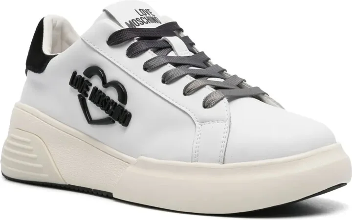 Logo-Plaque Leather Sneakers - Image 2