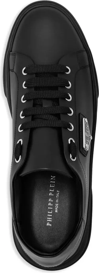 Logo-Plaque Leather Sneakers - Image 3