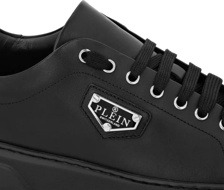 Logo-Plaque Leather Sneakers - Image 4