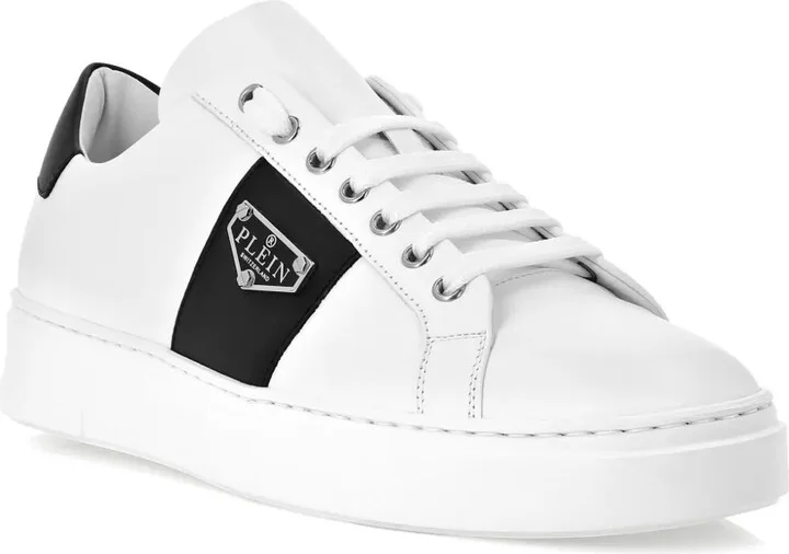 Logo-Plaque Leather Sneakers - Image 2