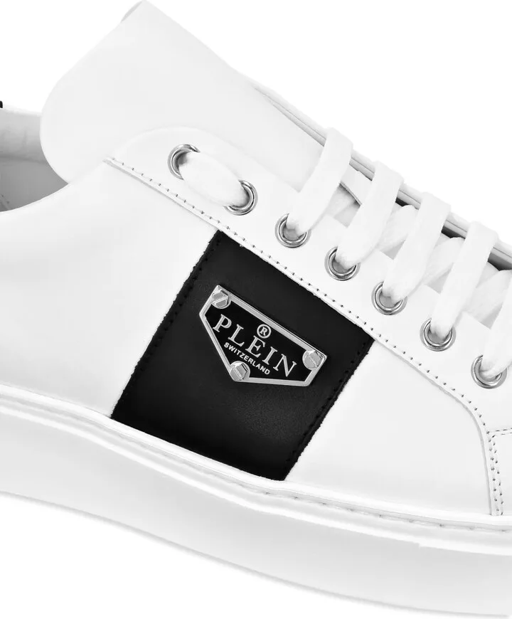 Logo-Plaque Leather Sneakers - Image 4