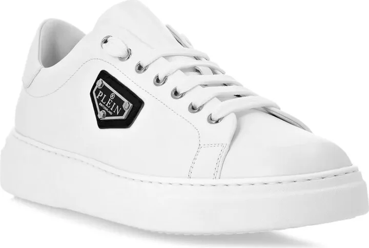 Logo-Plaque Leather Sneakers - Image 2