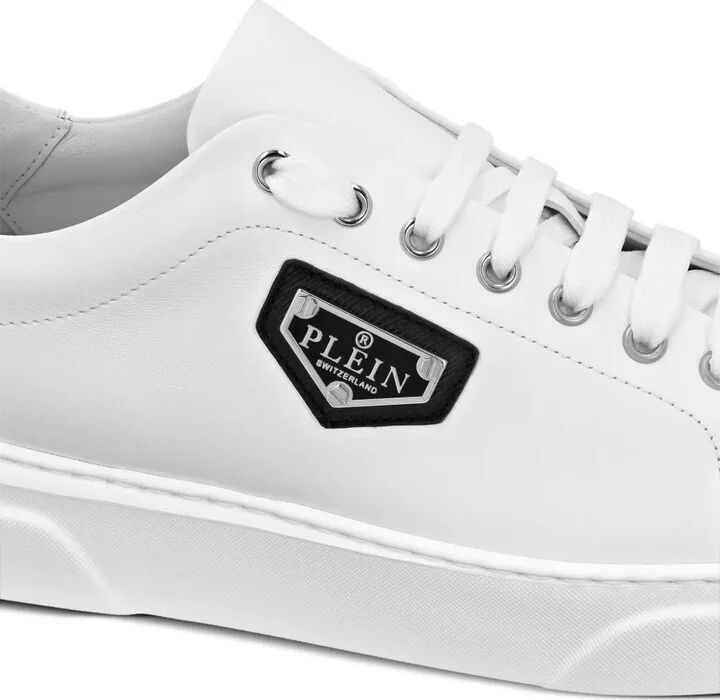 Logo-Plaque Leather Sneakers - Image 4