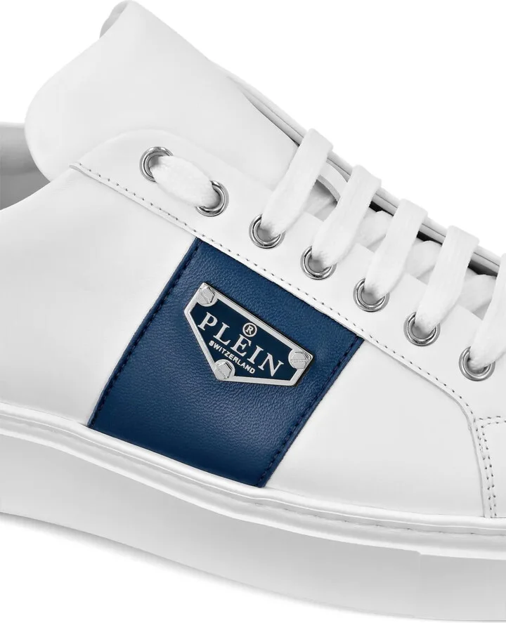 Logo-Plaque Leather Sneakers - Image 4