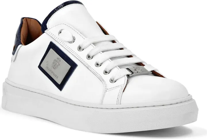 Logo-Plaque Leather Sneakers - Image 2