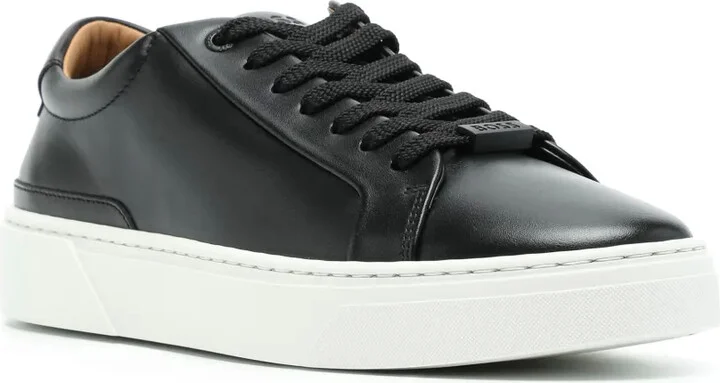 Logo-Plaque Leather Sneakers - Image 2