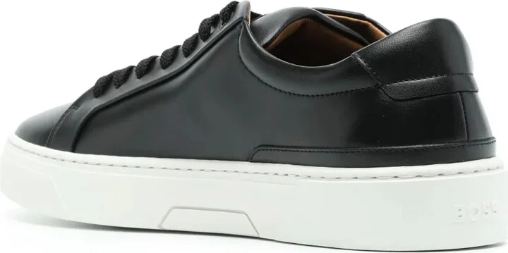 Logo-Plaque Leather Sneakers - Image 3