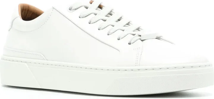 Logo-Plaque Leather Sneakers - Image 2