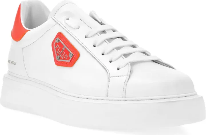 Logo-Plaque Leather Sneakers - Image 2