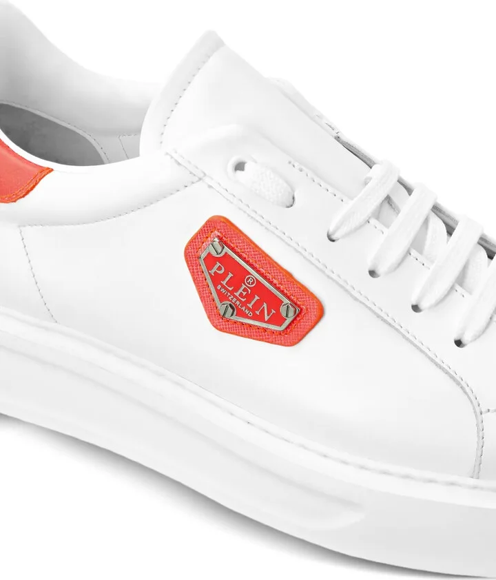 Logo-Plaque Leather Sneakers - Image 4