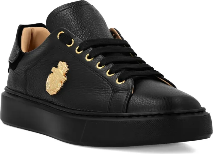 Logo-Plaque Leather Sneakers - Image 2