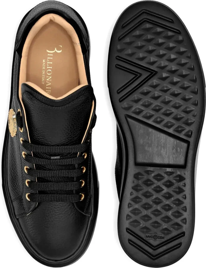 Logo-Plaque Leather Sneakers - Image 3