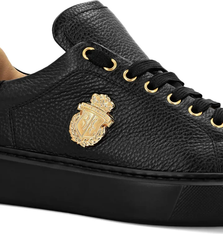 Logo-Plaque Leather Sneakers - Image 4