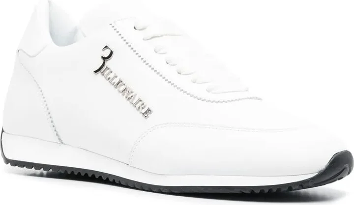 Logo-Plaque Leather Sneakers - Image 2