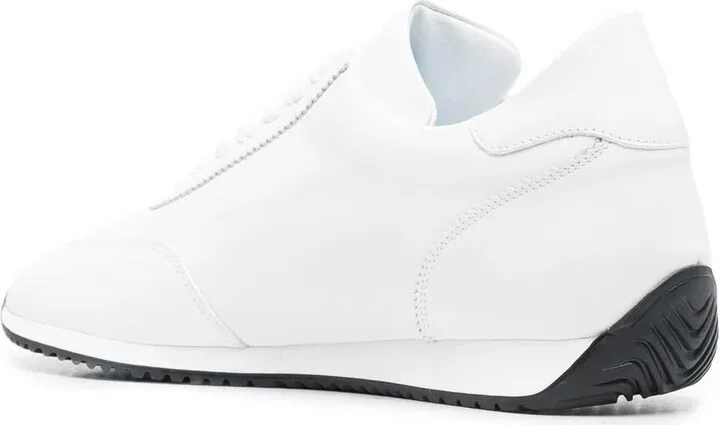 Logo-Plaque Leather Sneakers - Image 3